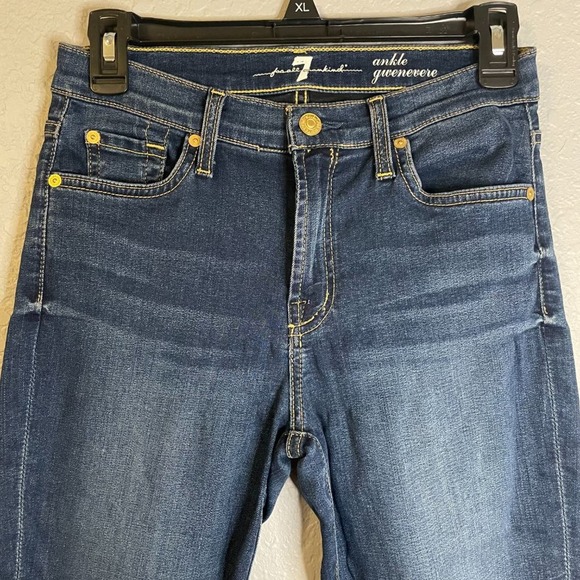 7 for All Mankind Gwenevere Ankle Skinny Mid Rise Jean Size 27 GUC - Picture 3 of 5